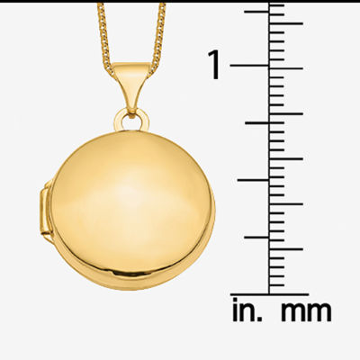 Womens 14K Gold Round Locket Necklace