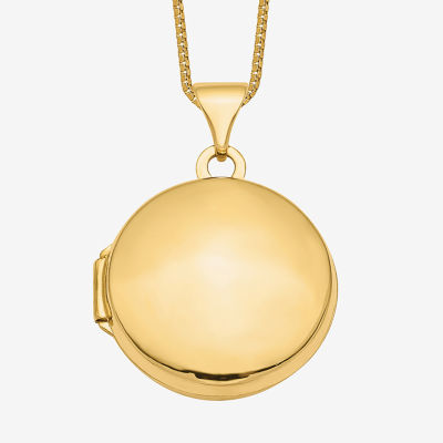 Womens 14K Gold Round Locket Necklace