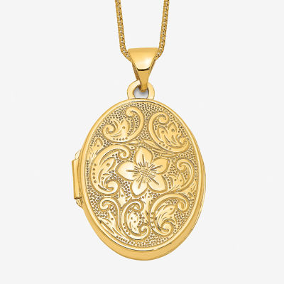 Womens 14K Gold Oval Locket Necklace JCPenney