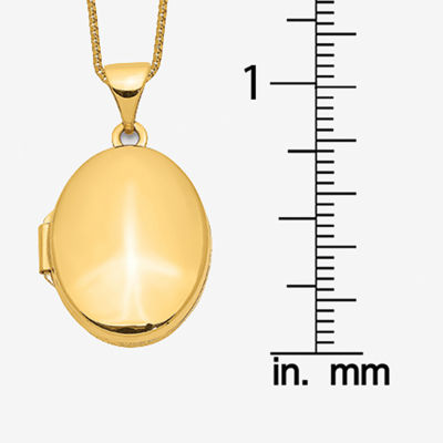 Womens 14K Gold Oval Locket Necklace