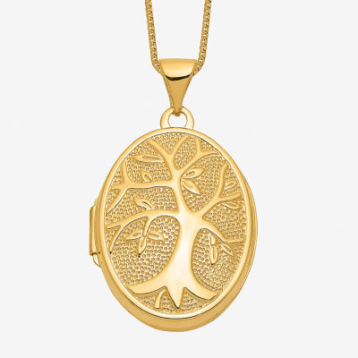 Tree Of Life Womens 14K Gold Oval Locket Necklace JCPenney