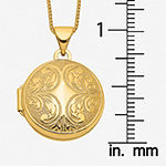 Womens 14K Gold Round Locket Necklace