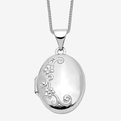 Womens 14K Gold Oval Locket Necklace