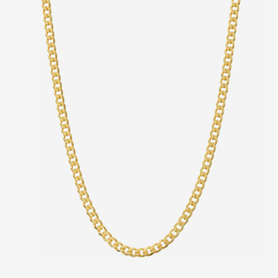 Made in Italy 24K Gold Over Silver 24 Inch Semisolid Curb Chain Necklace