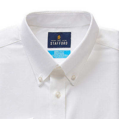 Stafford Big and Tall Coolmax All Season Oxford Mens Button Down Collar  Long Sleeve Stretch Fabric Wrinkle Free Dress Shirt - JCPenney