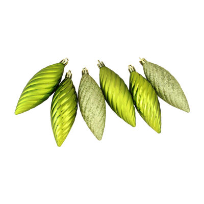 125ct Green Shatterproof 3-Finish Tropical Christmas Ornaments 5.5'' (140mm)