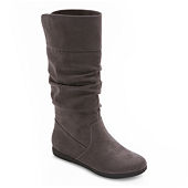 Gray slouch sale boots flat