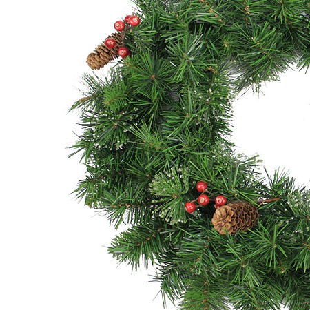 Northlight Pinecone And Berry 24 Pine Artificial Christmas Wreath, One Size, Green