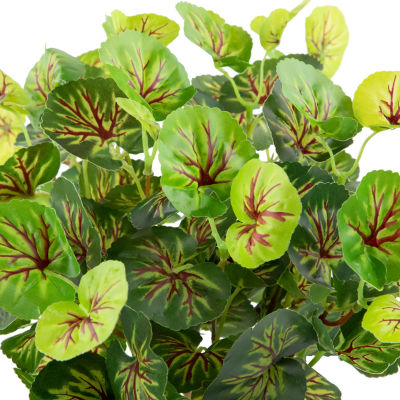 18.5'' Green Two Toned Begonia Spring Artificial Floral Bush