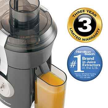 Hamilton Beach Juicer Machine, Big Mouth Large 3” Feed Chute for Whole  Fruits and Vegetables, 800W Motor, Black
