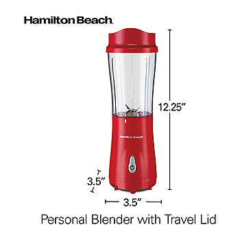 Personal Smoothie Blender with Travel Lid in Black by Hamilton