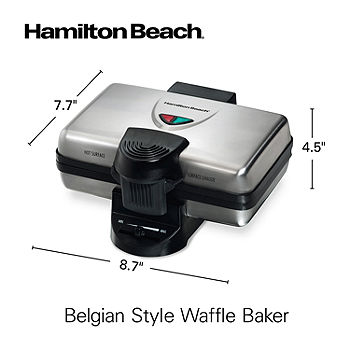 Hamilton Beach Black 4-Square Belgian Waffle Maker