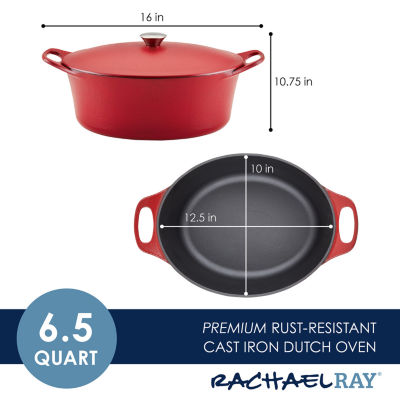 Rachael Ray NITRO Cast Iron 6.5-qt. Dutch Oven with Lid