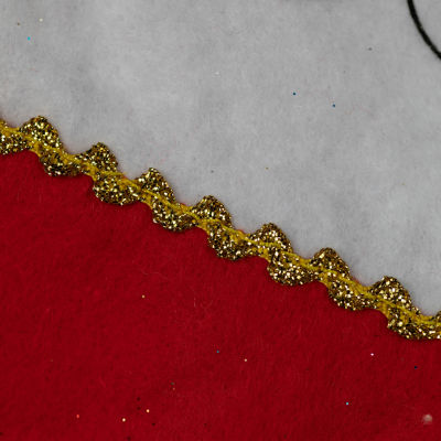 19'' Red and White Glittered Finish Jolly Snowmen Scene Bordered Stocking