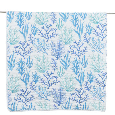 Linery Blue Coral Reversible Reversible Quilt Set