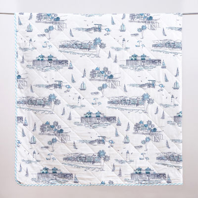 Linery Coastal Toile Reversible Quilt Set