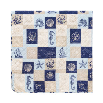 Linery Seashell Patchwork Reversible Quilt Set