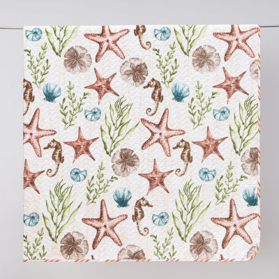 Linery Watercolor Sea Life Reversible Quilt Set