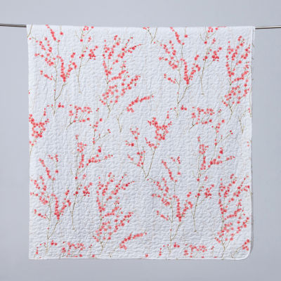 Linery Cherry Blossom Floral Reversible Quilt Set