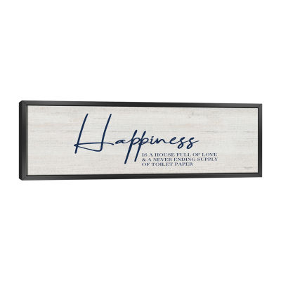 Lumaprints Bathroom Panel - Happiness Framed Canvas Art