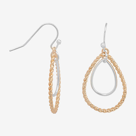 Bijoux Bar Delicates Two Tone Womens Drop Earrings, One Size, Multiple Colors