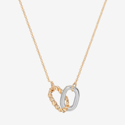 Bijoux Bar Delicates Two Tone Womens 16 Inch Link Chain Necklace