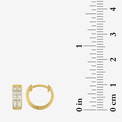 (Gh / Si2 I1) Womens 1/3 CT. T.W. Lab Grown White Diamond 10K Gold 11mm Hoop Earrings