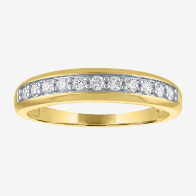 (Gh / Si2 I1)\T\T\T\T\T\T\T\T\T\T\T\T\T\T Womens 1/4 CT. T.W. Lab Grown White Diamond 10K Gold Anniversary Wedding Band