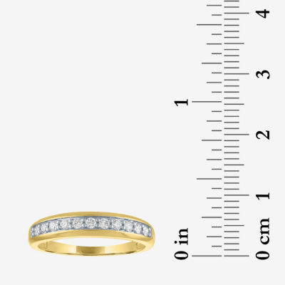 (Gh / Si2 I1)\T\T\T\T\T\T\T\T\T\T\T\T\T\T Womens 1/4 CT. T.W. Lab Grown White Diamond 10K Gold Anniversary Wedding Band