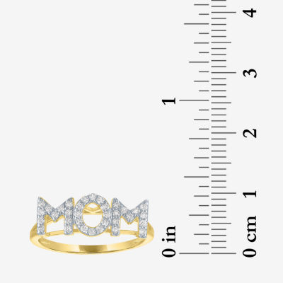 Diamond Addiction (G-H, Si2-I1) "Mom" Womens 1/4 CT. T.W. Lab Grown White Diamond 14K Gold Over Silver Sterling Silver Band