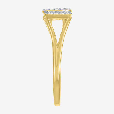 Diamond Addiction (G-H, Si2-I1) "Mom" Womens 1/4 CT. T.W. Lab Grown White Diamond 14K Gold Over Silver Sterling Silver Band