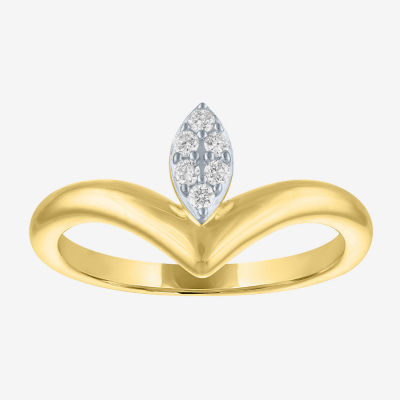 G-H, Si2-I1) Womens 1/10 Lab Grown White Diamond 14K Gold