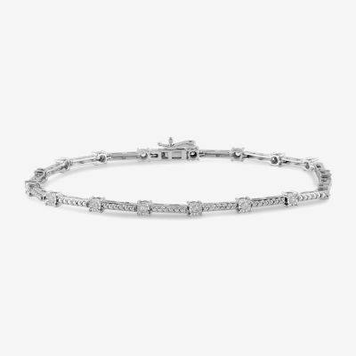 Womens 1/4 CT. T.W. Lab Grown White Diamond Sterling Silver 7.25 Inch Tennis Bracelet