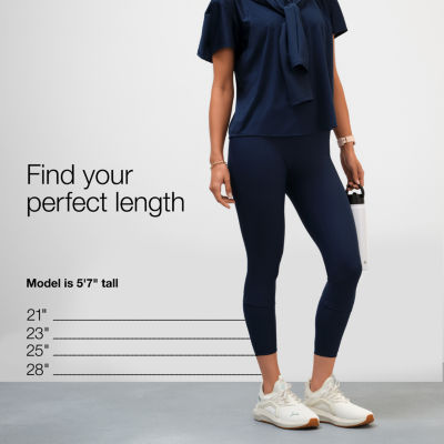 Xersion EverContour+ Womens Quick Dry High Rise 25" Plus 7/8 Ankle Legging