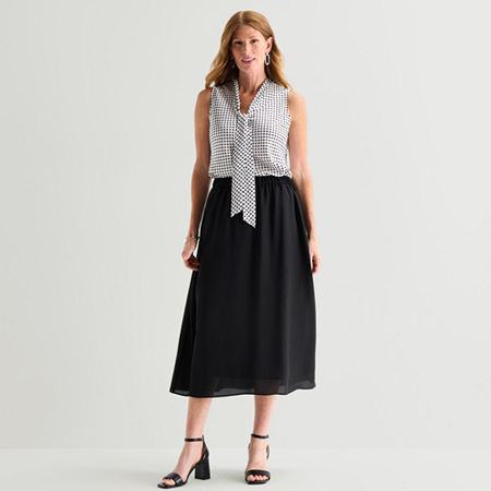 Black Label By Evan Picone Womens Maxi Skirt In Black