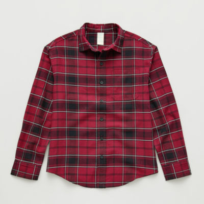 Thereabouts Little & Big Kid Boys Long Sleeve Cuffed Regular Fit Button-Down Shirt