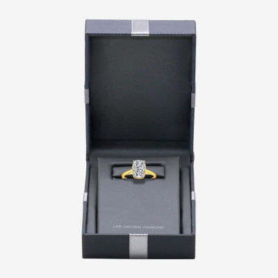 (I / Si2) Womens 3 CT. Lab Grown White Diamond 14K Gold Cushion Solitaire Engagement Ring