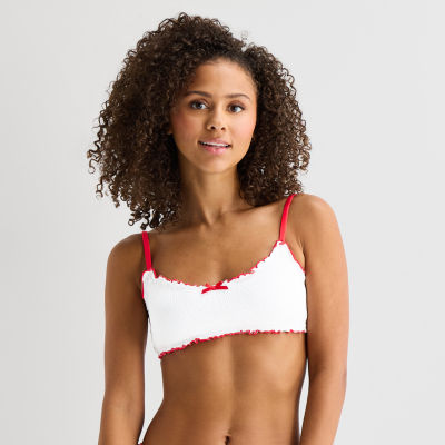 Arizona Womens Adjustable Straps Textured Juniors Bralette Bikini Swimsuit Top