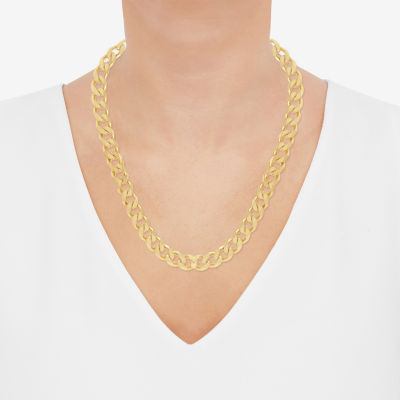Made in Italy Mens 14K Gold Over Silver 22 Inch Curb Chain Necklace