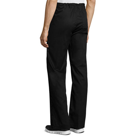 Wink Wonderwork 500 Drawstring Cargo Unisex Adult Tag Free Scrub Pants, Large, Black