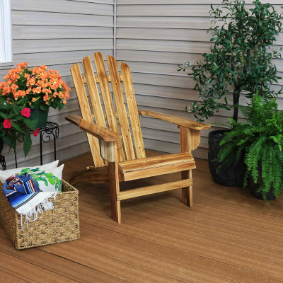 Rustic Wooden Adirondack Chair with Light Charred Finish