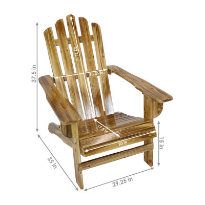 Rustic Wooden Adirondack Chair with Light Charred Finish