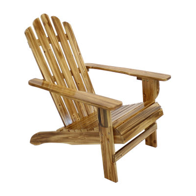 Rustic Wooden Adirondack Chair with Light Charred Finish
