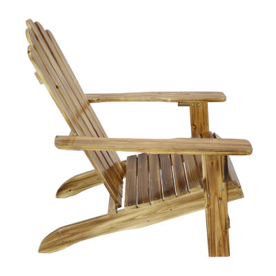 Rustic Wooden Adirondack Chair with Light Charred Finish