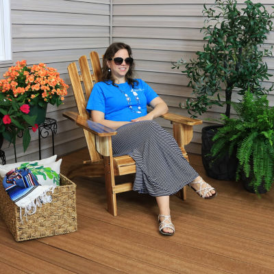 Rustic Wooden Adirondack Chair with Light Charred Finish