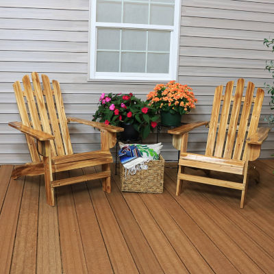 Set of 2 Rustic Wooden Adirondack Chairs