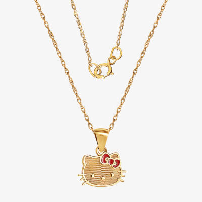 Girls 10K Gold Hello Kitty Pendant Necklace