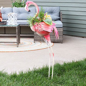 Health Shops Flamingo Metal Statue Yard Color: Pink JCPenney