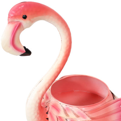 Net Health Shops Flamingo Metal Planter Statue Yard Art