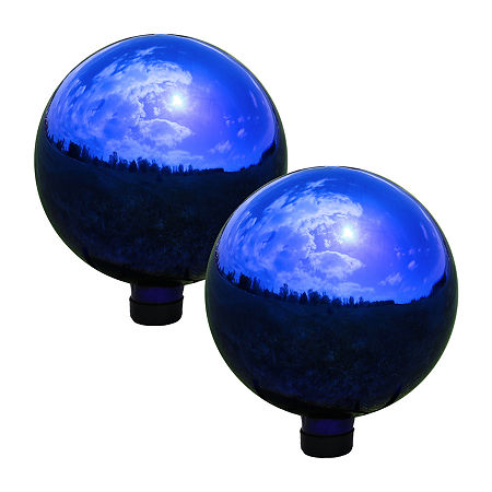 Net Health Shops Blue Mirrored Gazing Globe - 10 Inch 2-pc. Glass Yard Art, One Size, Blue